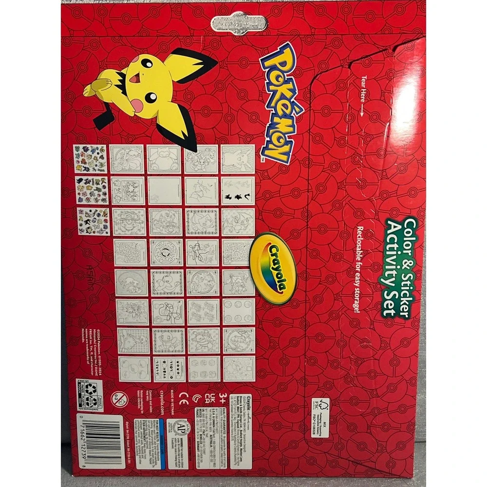 Crayola Pokemon Color & Sticker Activity Set 32 Pages 50 Stickers 5 Markers NEW